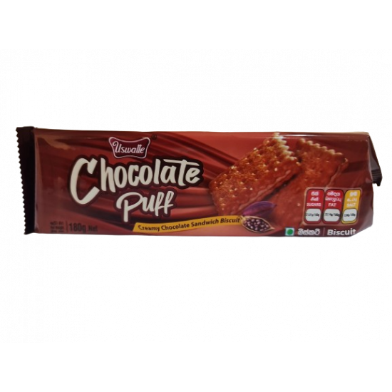 Uswatte Chocolate Puff Biscuit 180g