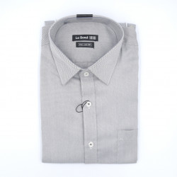 Le Bond Formal Grey Long Sleeve Printed Shirt